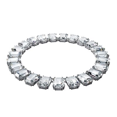 Collar Millenia - Collar Millenia, Cristales talla octogonal, Blanco, Baño de rodio