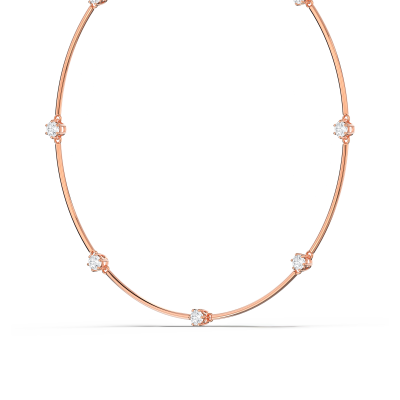 Collar Constella - Blanco, Baño tono oro rosa