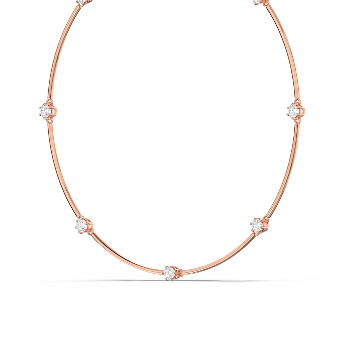Collar Constella - Blanco, Baño tono oro rosa