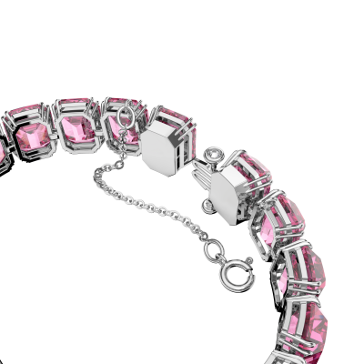 Pulsera Millenia - Talla octogonal, Rosa, Baño de rodio