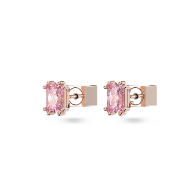 Pendientes de botón Stilla - Talla rectangular, Rosas, Baño tono oro rosa