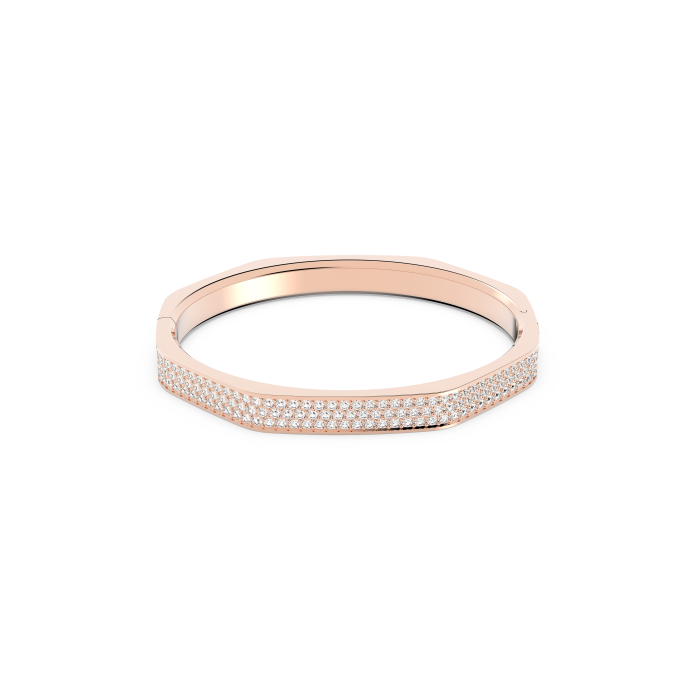 Brazalete Dextera - Forma octagonal, Blanco, Baño tono oro rosa