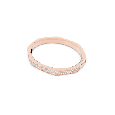 Brazalete Dextera - Forma octagonal, Blanco, Baño tono oro rosa
