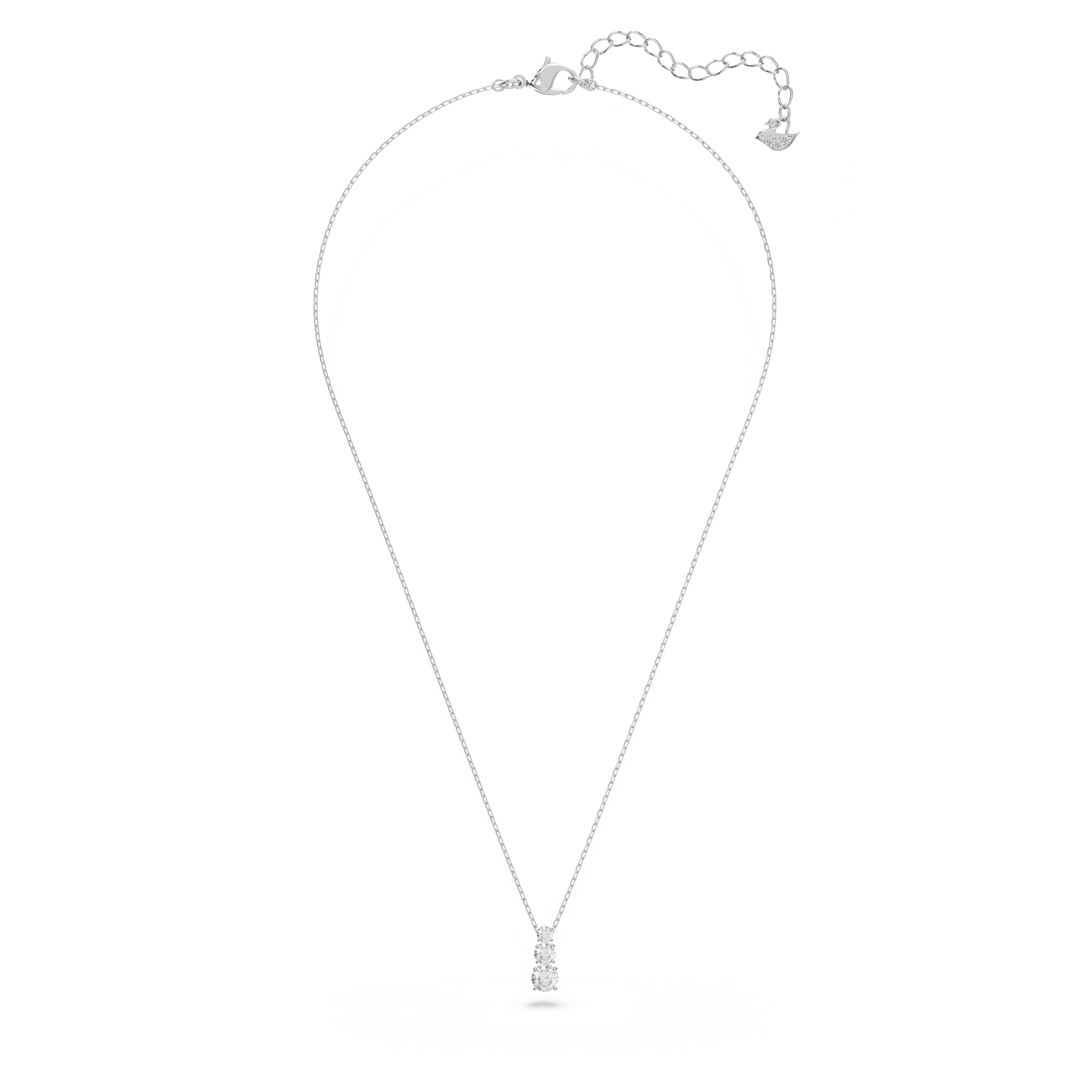 Colgante Stilla Attract, Talla redonda, Blanco, Baño de rodio