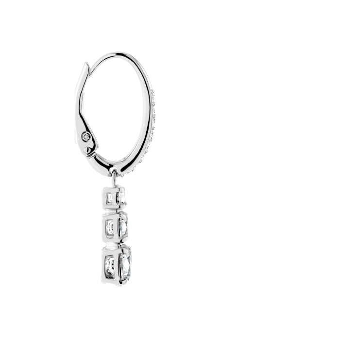 Pendientes de aro Stilla Attract, Talla redonda, Blancos, Baño de rodio