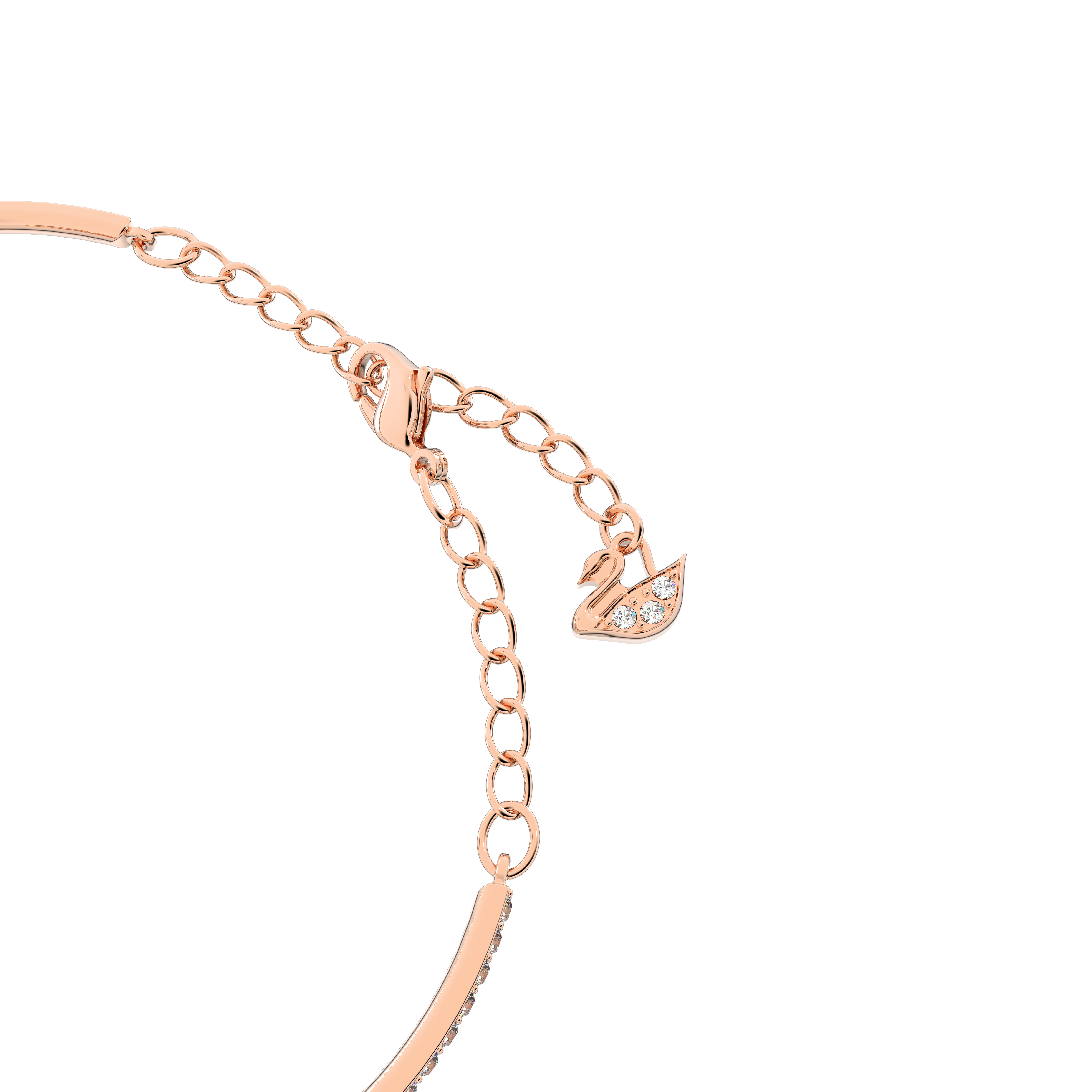 Pulsera Una, Talla redonda, Forma ovalada, Blanca, Baño tono oro rosa