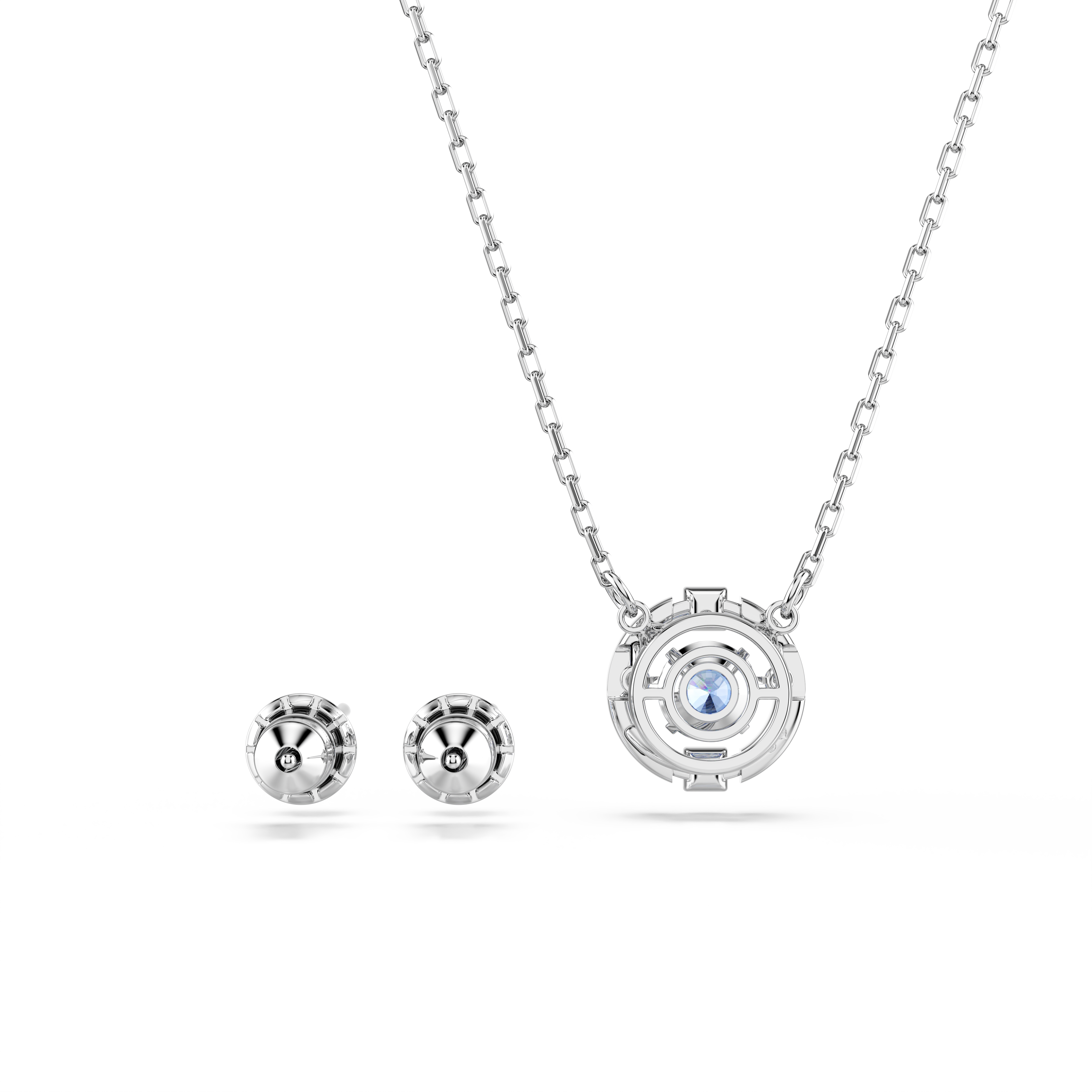 Conjunto Una - Talla redonda, Azul, Baño de rodio