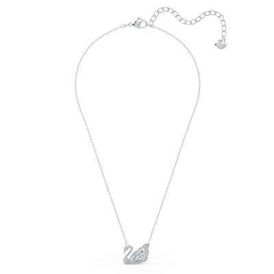 Collar Swan - Cisne móvil, Blanco, Baño de rodio