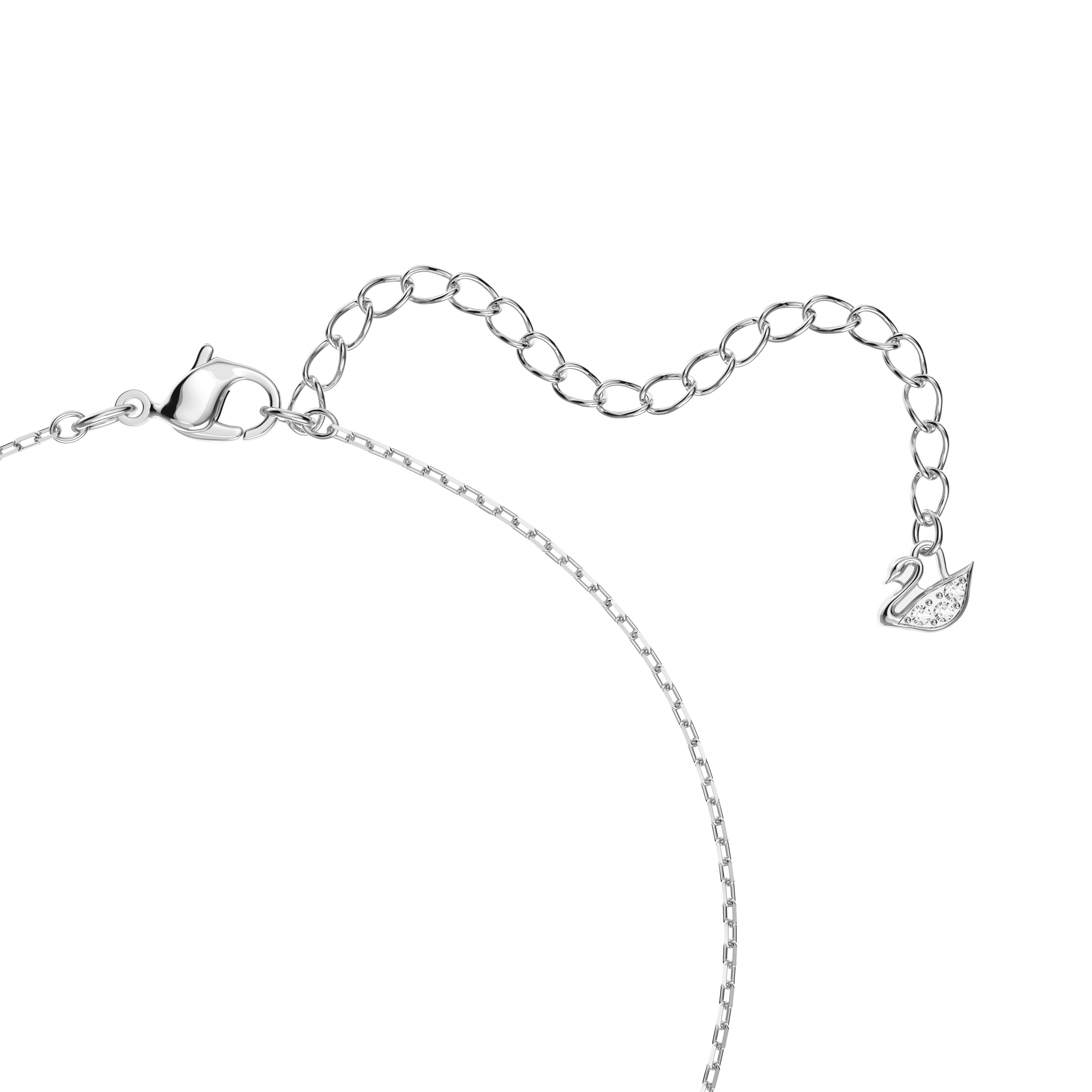 Collar Swan - Cisne móvil, Blanco, Baño de rodio