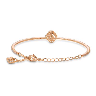 Brazalete Una Trébol, Rosa, Baño tono oro rosa