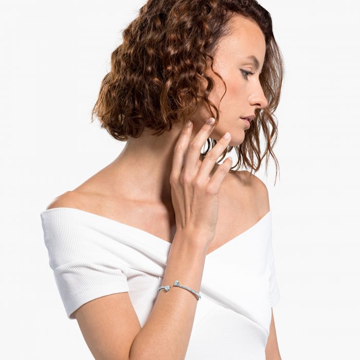 Brazalete Attract Soul Heart - Blanco, baño de rodio