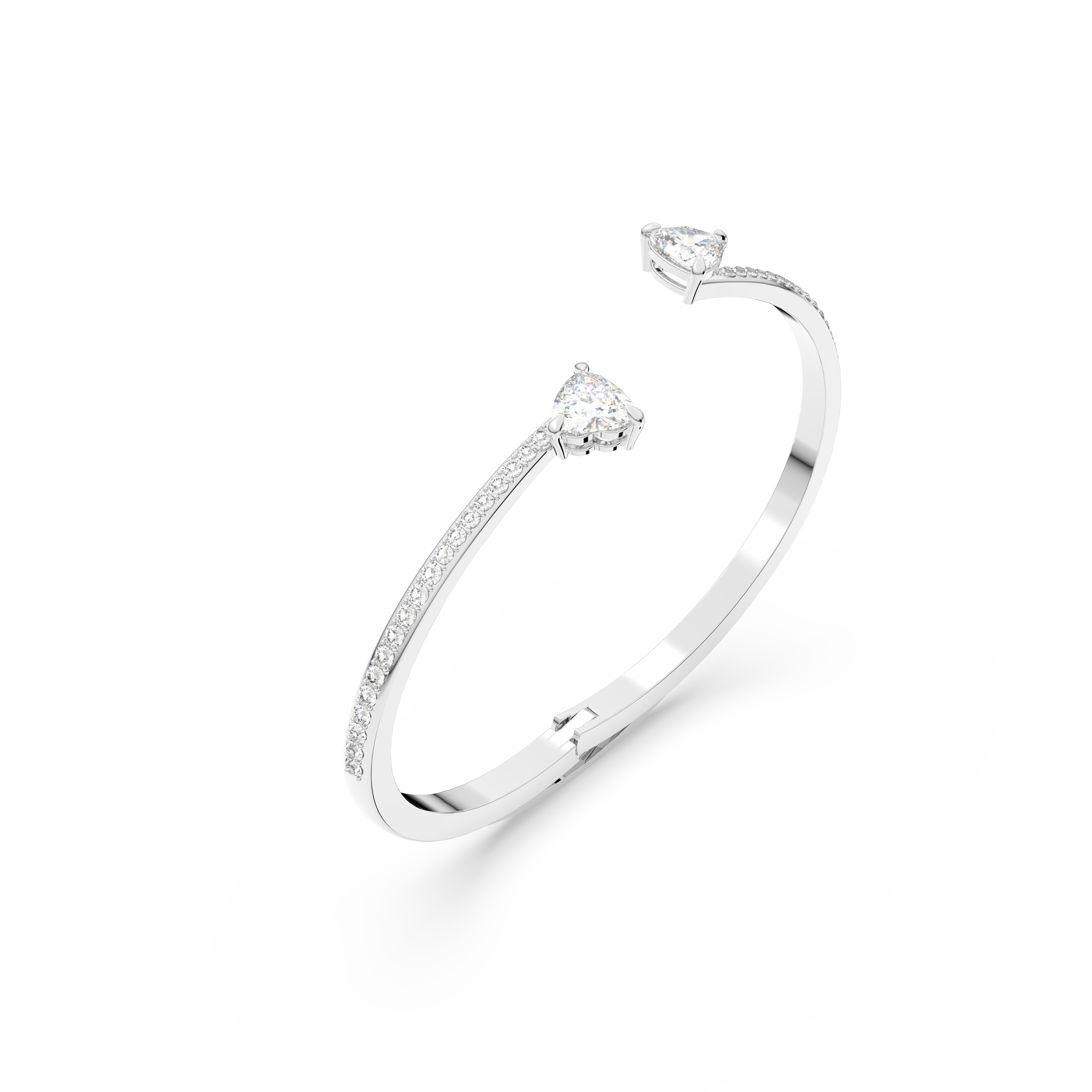 Brazalete Attract Soul Heart - Blanco, baño de rodio